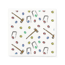 Niedliches Croquet Party HandIllustrierte Rasenspi