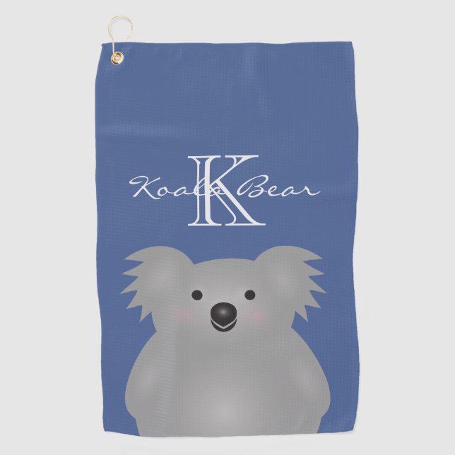 Niedliches Cudly Australia Baby Koala Bear Monogra Golfhandtuch (Vorderseite)