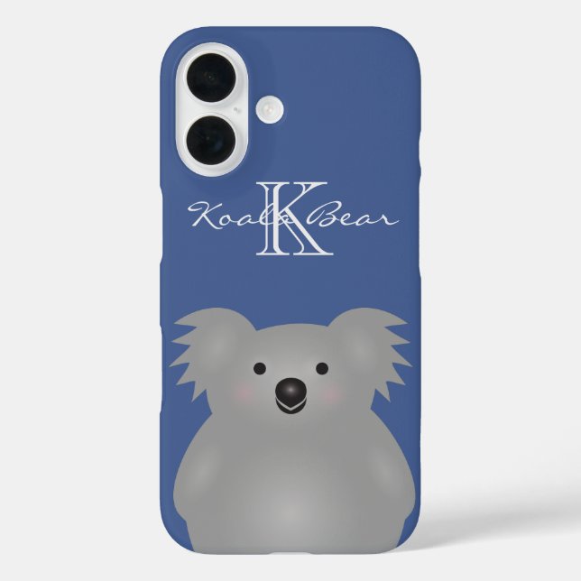 Niedliches Cudly Australia Baby Koala Bear Monogra iPhone 16 Hülle (Rückseite)