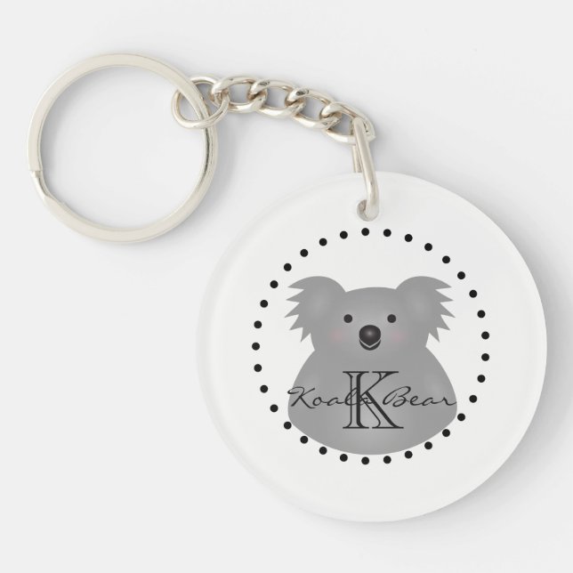 Niedliches Cudly Australia Baby Koala Bear Monogra Schlüsselanhänger (Vorderseite)