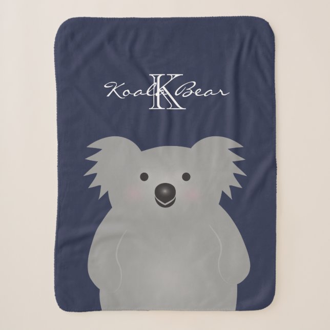 Niedliches Cudly Australia Baby Koala Bear Monogra Sherpadecke (Vorderseite)