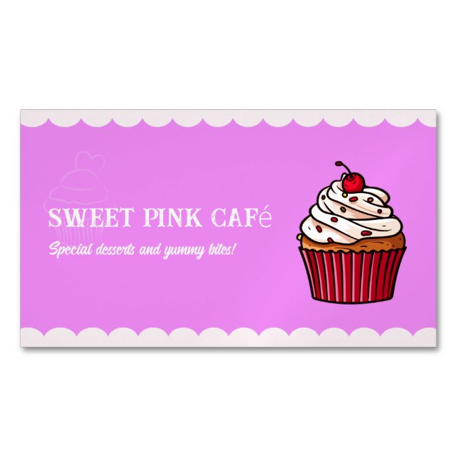 Niedliches Cupcake Bäckerei Süßigkeiten & Fun Kond Magnetische Visitenkarte (Vorderseite)