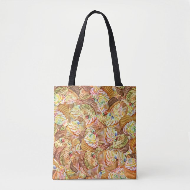 Niedliches Cupcake-Muster, Cupcake-Hintergrundmust Tasche (Vorderseite)