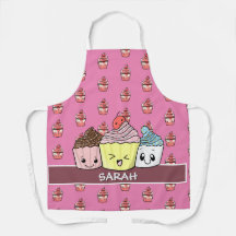 Niedliches Cupcake Muster Kawaii Pink Baker Rose G
