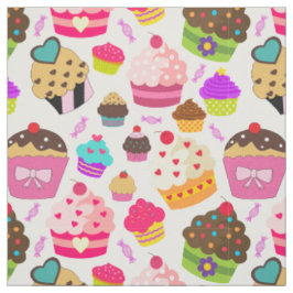 Niedliches Cupcake-Muster Stoff