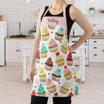 Niedliches Cupcake-Muster, süßes Dessert, benutzer Schürze<br><div class="desc">Eine lustige Schürze mit einem Muster von bunten Kuchen. Fügen Sie einen Namen oder benutzerdefinierten Text zu personalisieren. Ideal für alle,  die Lieben Backen oder Kochen und süße Desserts.</div>