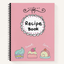 Niedliches Cupcake-Rezept Notizbuch
