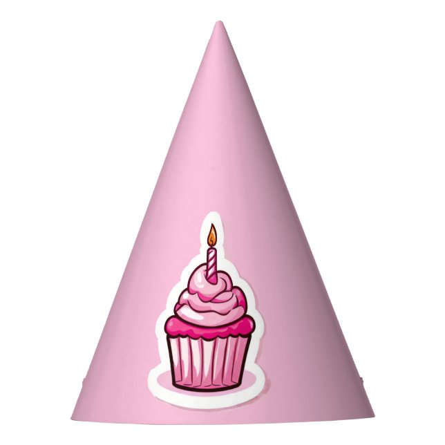 Niedliches Cupcake Theme Geburtstagskarl - Benutze Partyhütchen (Vorderseite)