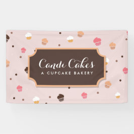 Niedliches Cupcakes Bäckereimuster Rosa Banner