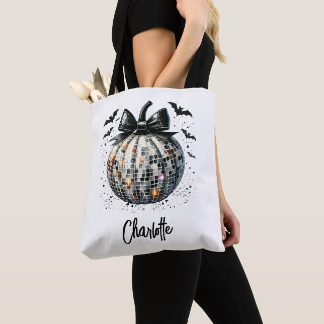 Niedliches Custom Disco Ball Halloween Pumpkin Tasche (Von Nahem)