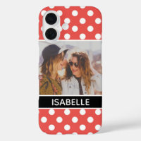 Niedliches Custom Red Polka Dot Foto Personalisier