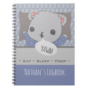 Niedliches Custom Teddy Bear Baby Logbook Notizblock