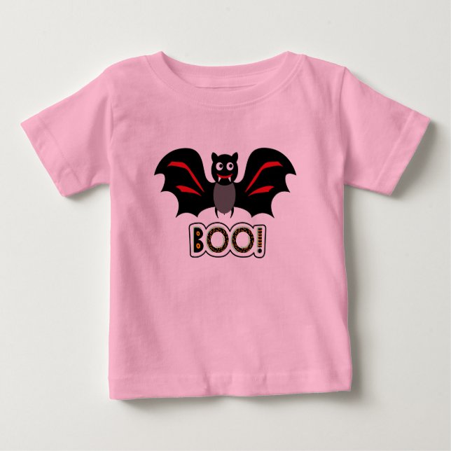 Niedliches Custom Vampire Bat Boo Halloween Kleink Baby T-shirt (Vorderseite)