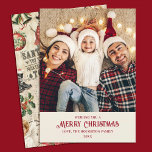 Niedliches Custom Vintage Weihnachtsfest Foto Feiertagskarte<br><div class="desc">Ein altes Weihnachtsdecoupage-Muster schmückt die Rückseite dieser Weihnachtskarte. Fügen Sie Ihren Namen und Ihr Foto an die Vorderseite der Weihnachtskarte. So elegant und festlich für die Weihnachtszeit. Entworfen für Sie von BlackBerry Boulevard.</div>