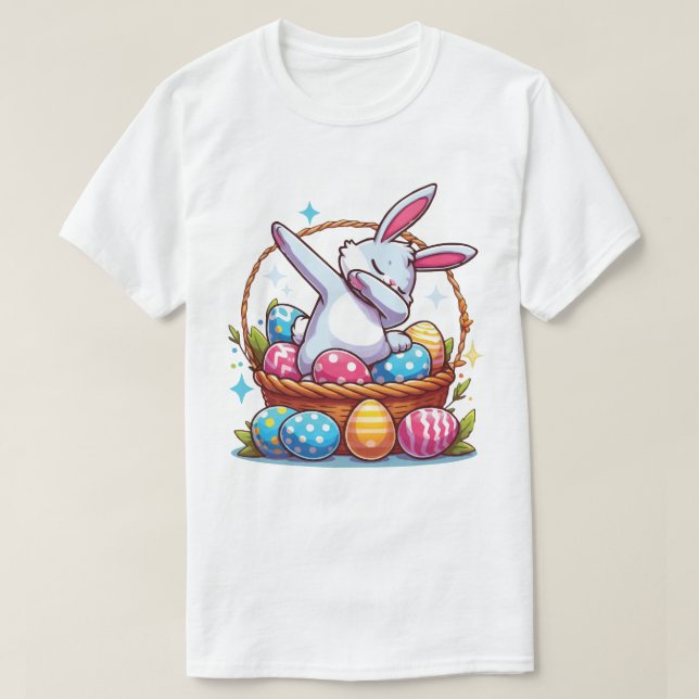 Niedliches Dabbing Bunny Design Osterfeiertag Gesc T-Shirt (Design vorne)