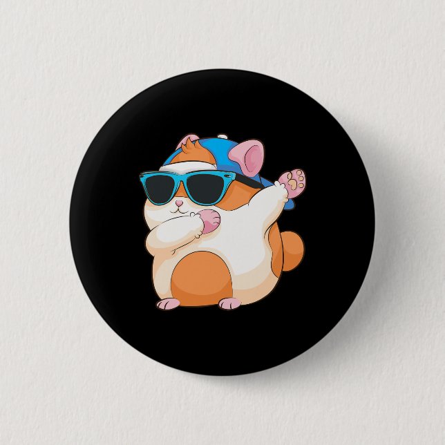 Niedliches Dabbing Hamster Funny Famous Dab Dance  Button (Vorderseite)