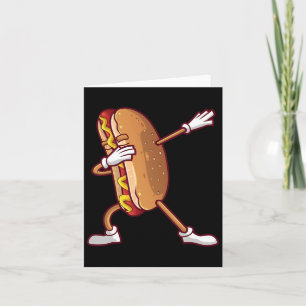 Niedliches Dabbing Hot Dog Design für Kinder Männe Karte