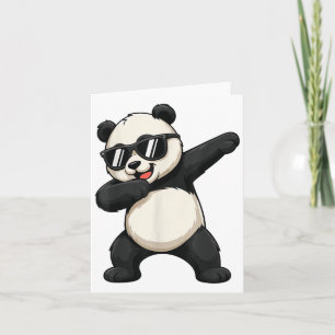 Niedliches Dabbing Panda Bären Outfit Junge Männer Karte