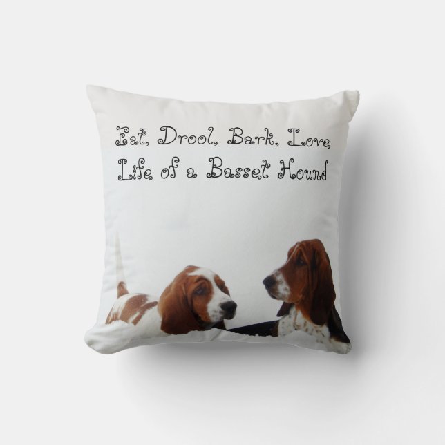 Niedliches Dachshund-Jagdhund-Kissen "essen, Kissen (Vorderseite)