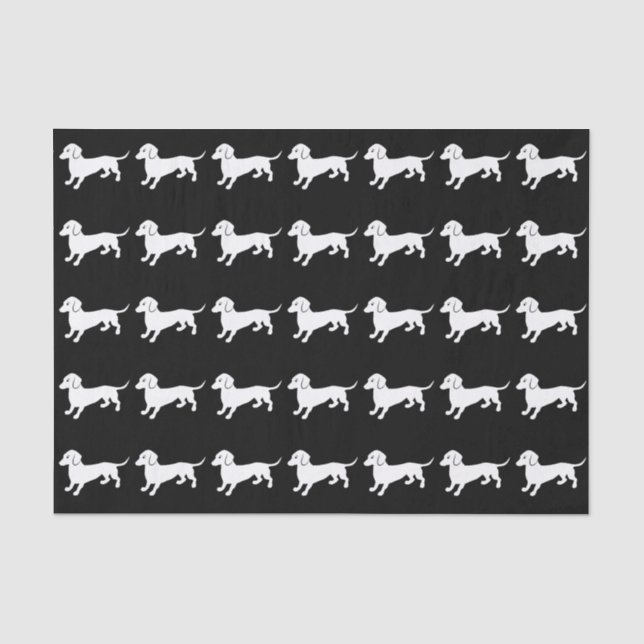 Niedliches Dachsund-Zeichnen Seidenpapier (Vorderseite)