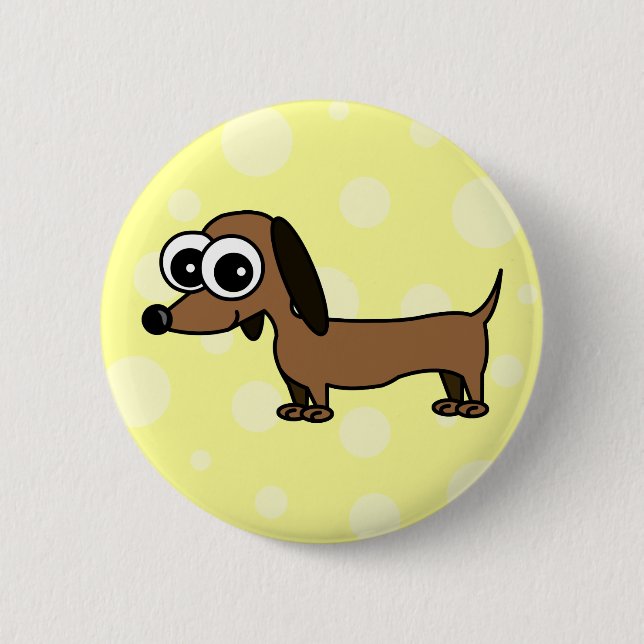 Niedliches Dackel-Button Button (Vorderseite)