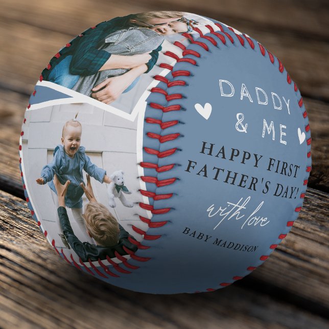Niedliches "Daddy & Me" Foto Collage 1. Vatertag Baseball (Von Creator hochgeladen)