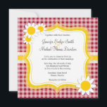 Niedliches Daisy auf Carmine Red Gingham; Checked Einladung<br><div class="desc">Sie werden dieses niedliche,  blumenreiche,  Carmine Red Gingham,  karierte Muster-Design Liebe! Die weiße und gelbe Blume fügt ein modernes Frühlingsthema hinzu. Besuchen Sie unseren Shop,  Trendy Wedding,  um dieses coole Muster auf vielen großartigen,  anpassbaren Produkten,  einschließlich gürtelige Monogramm Geschenke,  Save the Date Postkarten und Frühjahrsthemen Hochzeit Einladungen! Vielen Dank!</div>