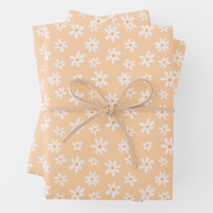 Niedliches Daisy Blume Muster Geschenkpapier Set