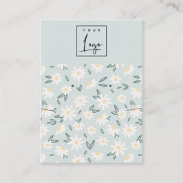 Niedliches Daisy-Floral-Aqua-Blue-Logo Visitenkarte