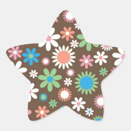 Niedliches Daisy-Muster Stern-Aufkleber