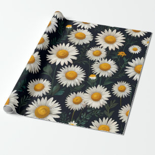 Niedliches Daisy Pattern blaues Wrapping Paper Geschenkpapier