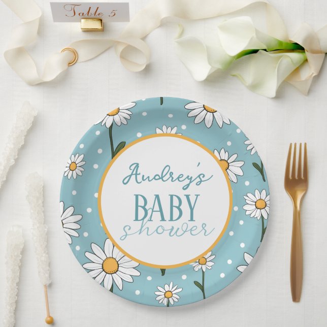 Niedliches Daisy-Themenpapier Pappteller (Hochzeit)