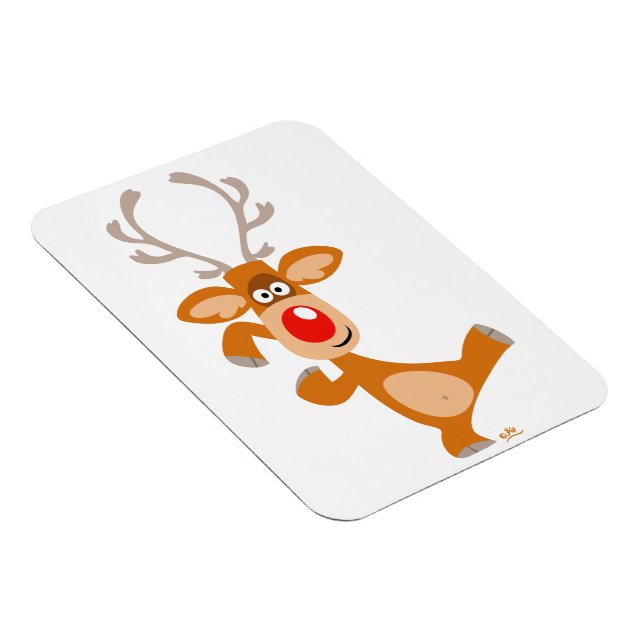 Niedliches Dancing Cartoon Rentier Flexible Magnet (Rechte Seite)