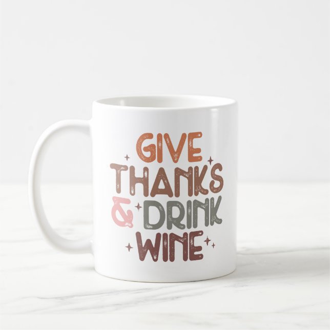 Niedliches Dankeschön und Wein-Zitat trinken Kaffeetasse (Links)
