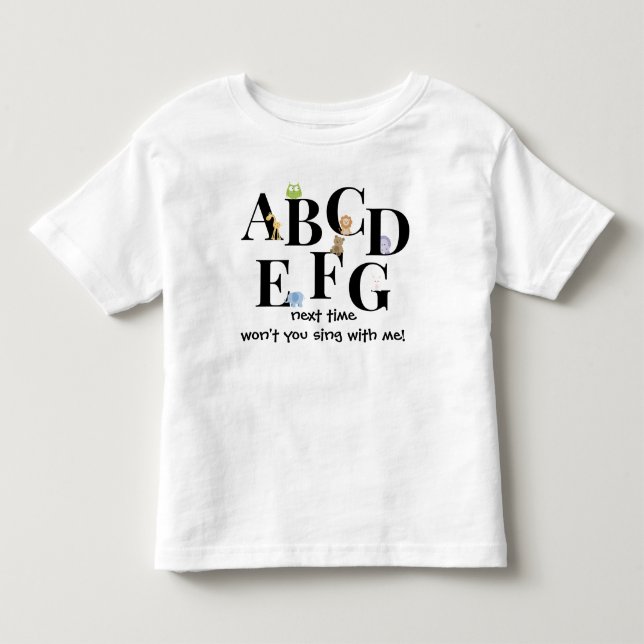 Niedliches das Alphabet-Shirt des Kindes, ABCDEFG… Kleinkind T-shirt (Vorderseite)