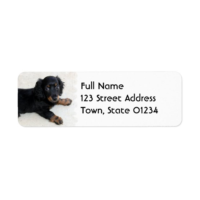 Niedliches Daschund-Mailing-Label (Vorne)