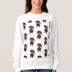 Niedliches Daschund Muster-Sweatshirt Sweatshirt