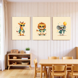 Niedliches Dekor von Boho Safari Kinderzimmer | Se Bilderwand Sets