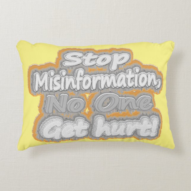niedliches Design mit "Stopp Misinformation". Jetz Dekokissen (Vorderseite)