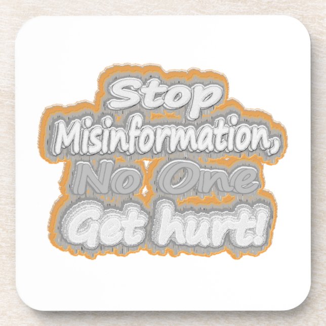 niedliches Design mit "Stopp Misinformation". Jetz Getränkeuntersetzer (Vorderseite)