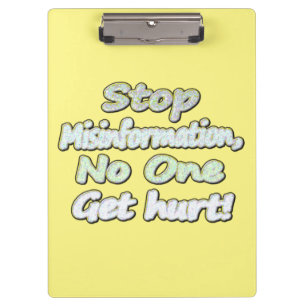 niedliches Design mit "Stopp Misinformation". Jetz Klemmbrett