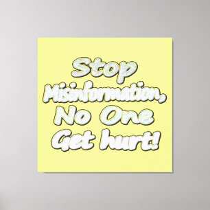 niedliches Design mit "Stopp Misinformation". Jetz Leinwanddruck