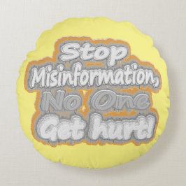 niedliches Design mit "Stopp Misinformation". Jetz Rundes Kissen