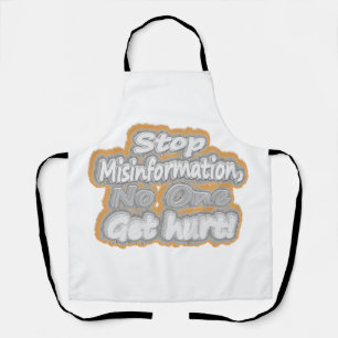 niedliches Design mit "Stopp Misinformation". Jetz Schürze