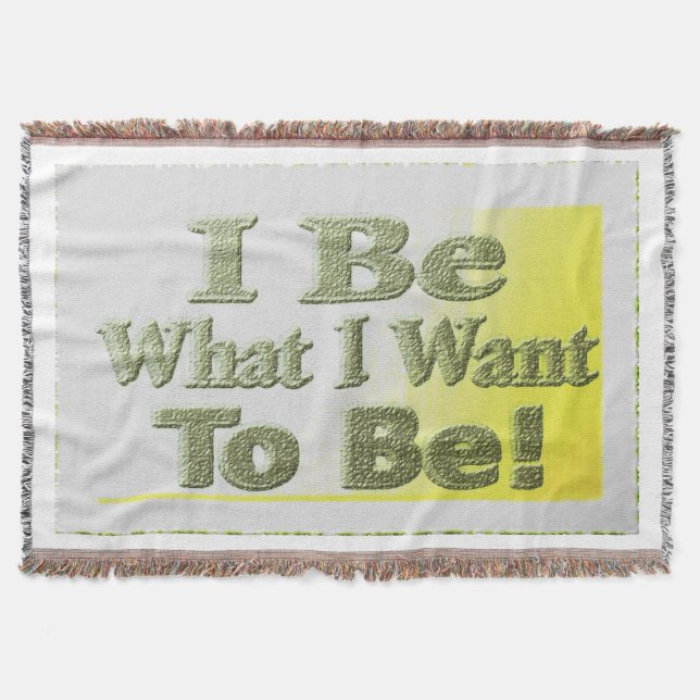 Niedliches Design über "I Be" T - Shirt Throw Pill Decke (Vorderseite)