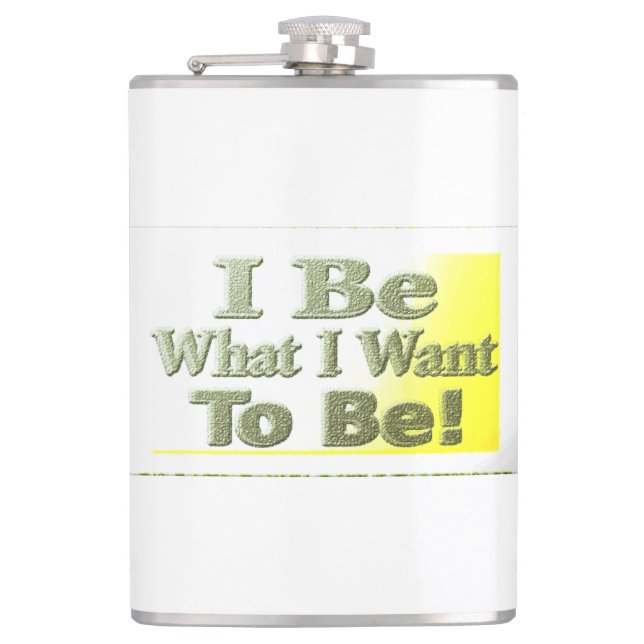 Niedliches Design über "I Be" T - Shirt Throw Pill Flachmann (Vorderseite)