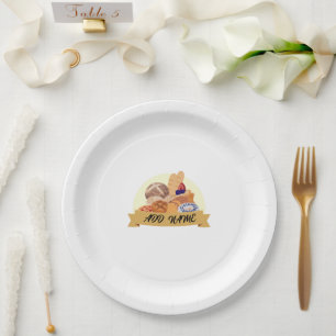 Niedliches Dessert Brot Backbäckerei individuelle Pappteller