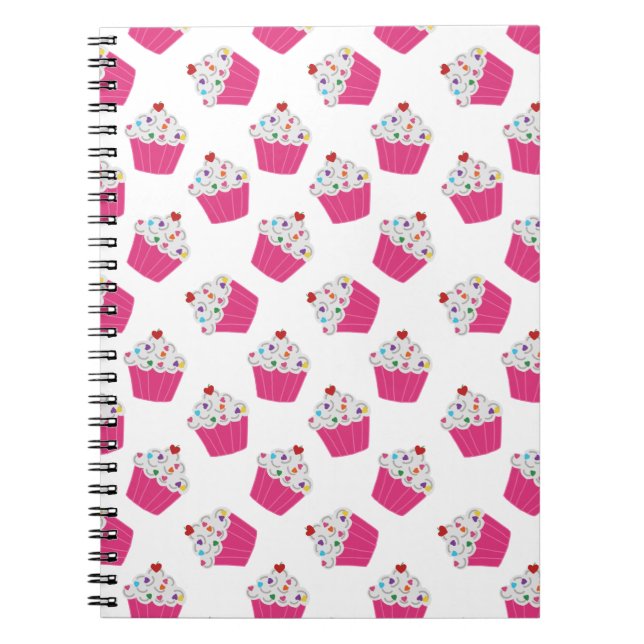 Niedliches Dessert Hellrosa Cupcake Muster Notizblock (Vorderseite)