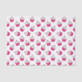 Niedliches Dessert Hellrosa Cupcake Muster Seidenpapier