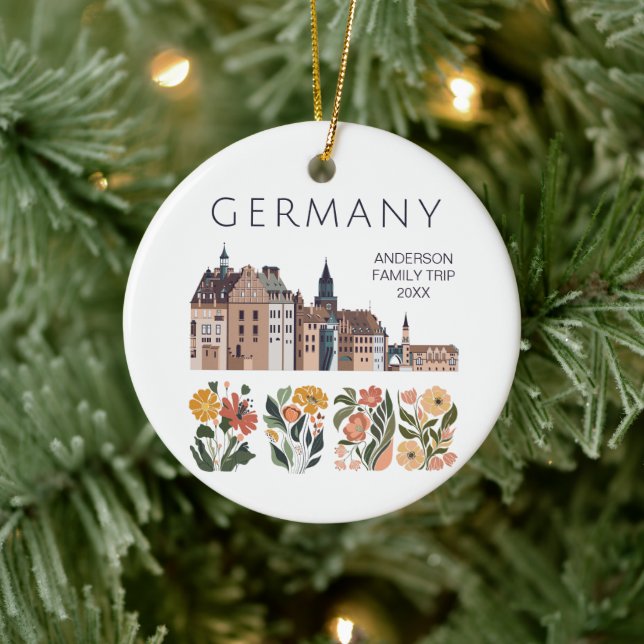 Niedliches Deutschland Keramik Ornament (Baum)